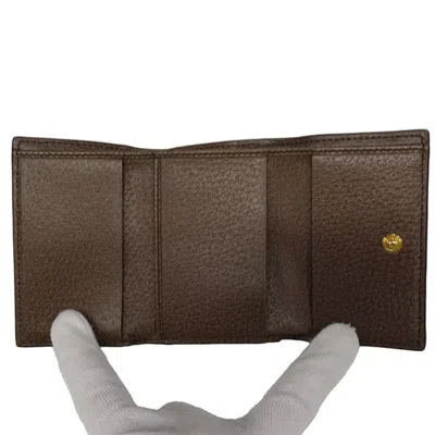 Pre-owned Gucci Beige Gg Supreme Wallet (tri-fold) () In Sand