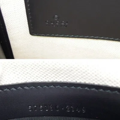 Pre-owned Gucci Black Charcoal Gray Yellow Coated Canvas Leather Clutch Bag Pouch ()