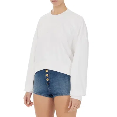 Elisabetta Franchi High Waist Denim Shorts With Button Detailing