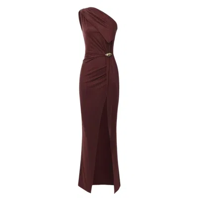 Elisabetta Franchi One-shoulder Draped Gown
