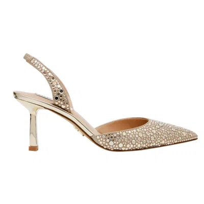 Steve Madden Womens  Verged Pointed-toe Diamante-embellished Heels In Gold