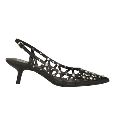 Ash Studded Arrow Toe Kitten Heel Sandals In Multi