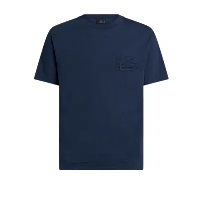 Etro T-shirt With Logo In Blue