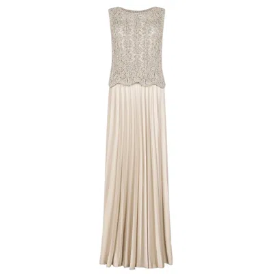 D Exterior Sleeveless Dress In Neutral