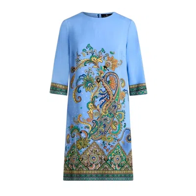 Etro Dresses Blue And Green In Multi