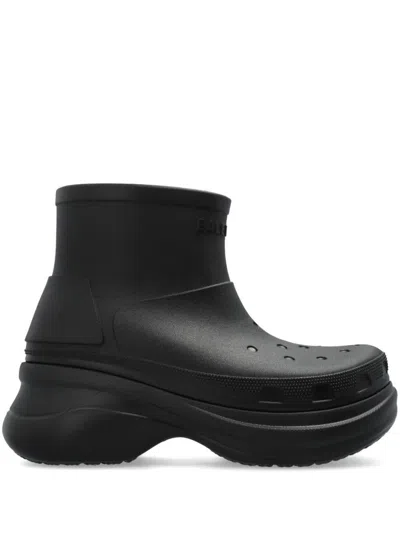 Balenciaga Black Crocs Edition Rubber Boots