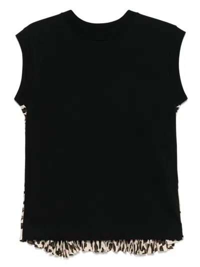 Shop Sacai T-shirts And Polos Black