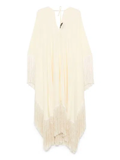 Taller Marmo Very Ross Fringed Satin-trimmed Crepe Kaftan