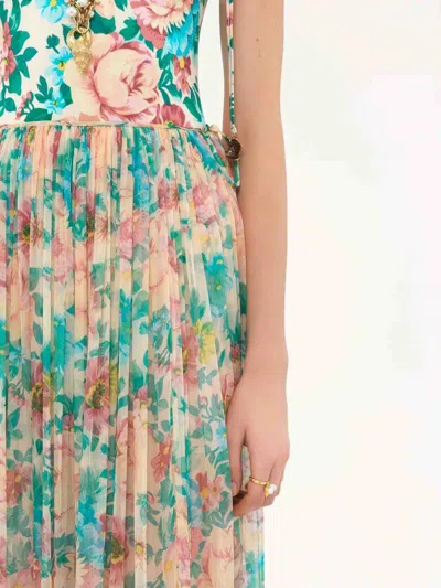 Chloé Pleated Tiered Floral-print Silk-chiffon Maxi Skirt