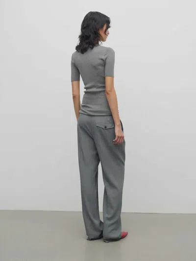 The Row Everhart Pleated Virgin Wool Blend Gabardine Straight Leg Pants