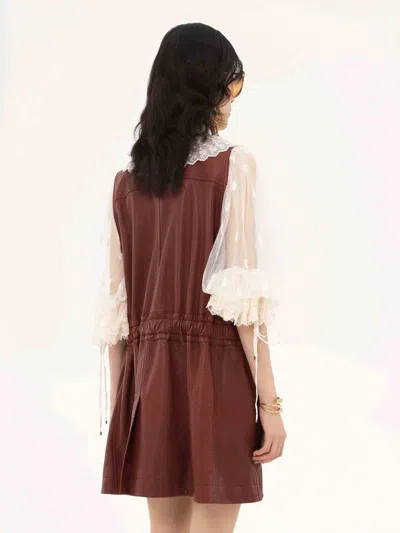 Chloé Oversized Plonge Leather Utility Vest