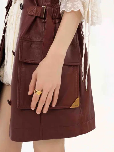 Chloé Oversized Plonge Leather Utility Vest