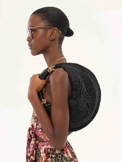 Chloé Summer Banana Top-handle Bag In Crochet Fabric