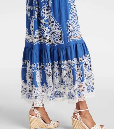 Farm Rio Blue Romantic Richelieu Lenzing Ecovero Euroflax Maxi Dress