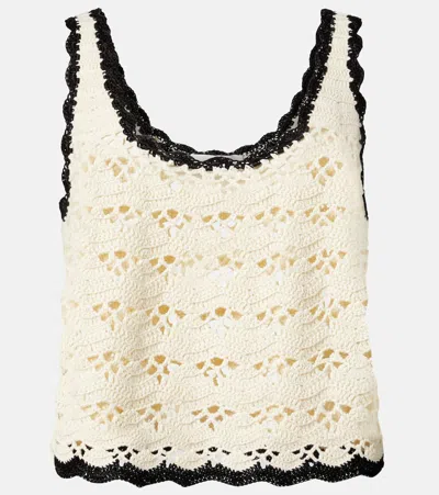 Zimmermann Rhiannon Crochet Tank Cream/black
