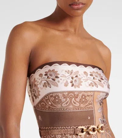 Zimmermann Lucky One-piece Swimsuit In Brown
