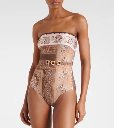 Zimmermann Lucky One-piece Swimsuit In Brown