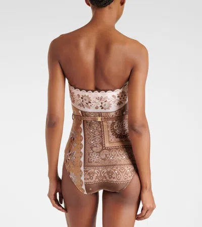 Zimmermann Lucky One-piece Swimsuit In Brown
