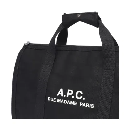Apc Black Gym Bag With Contrasting Logo Print
