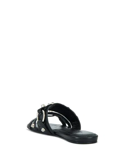 Balenciaga City Flat Sandals In Black