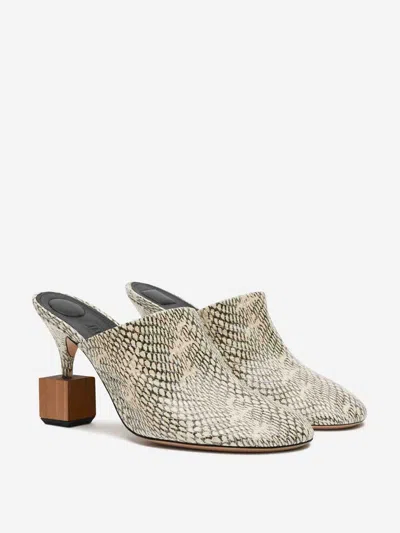 Jacquemus 'les Bisou' Multicolor Mules With Snakeskin Effect And High Heel