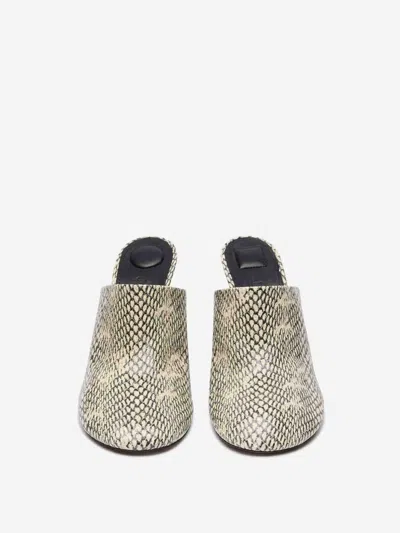 Jacquemus 'les Bisou' Multicolor Mules With Snakeskin Effect And High Heel