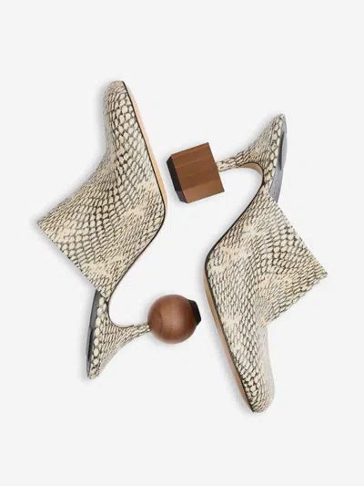 Jacquemus 'les Bisou' Multicolor Mules With Snakeskin Effect And High Heel