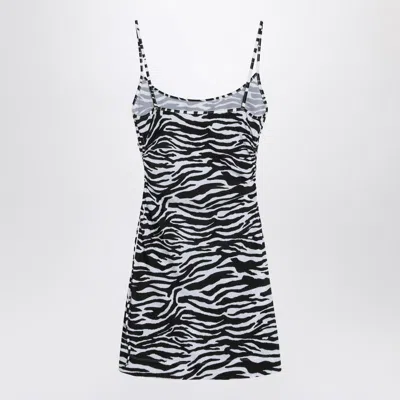 Attico Zebra Beach Cover-up In Stretch Fabric In Animal Print
