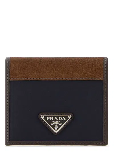 Prada Women's Two-tone Fabric And Suede Wallet | 2mo004384 Color F0c1b