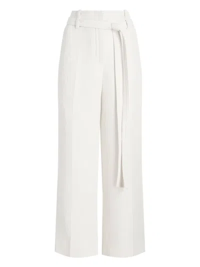 Proenza Schouler Maggi Belted Wide-leg Textured Pants In White