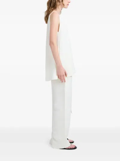 Proenza Schouler Maggi Belted Wide-leg Textured Pants In White