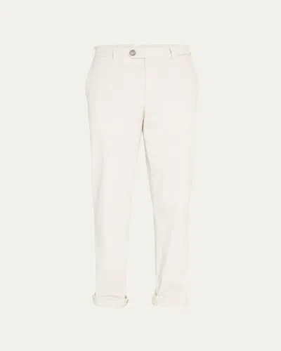 Brunello Cucinelli Cotton Slim Fit Pants In White