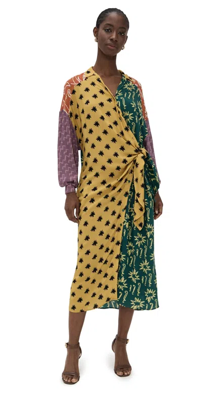 Donde Esteban Estrellitas Midi Dress In Gelb
