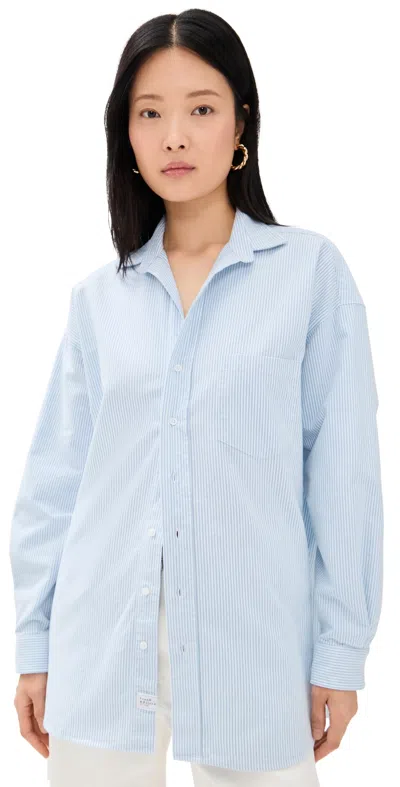 Frank & Eileen Oversized Button-up Shirt Sky Stripe