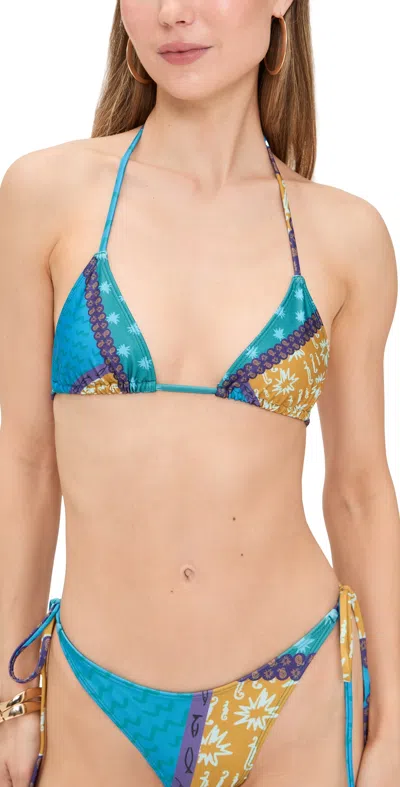 Donde Esteban Blue Estrellitas Bikini Top Multi