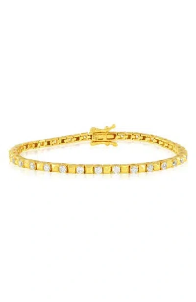 Simona Cubic Zirconia & Pyramid Link Bracelet