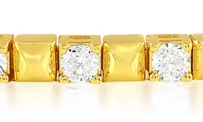 Simona Cubic Zirconia & Pyramid Link Bracelet