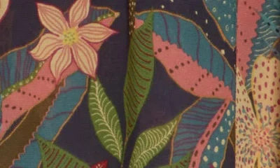 Dr2 By Daniel Rainn Drawstring Floral Open Front Kimono