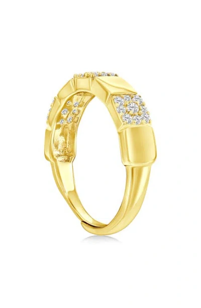 Simona Pavé Cubic Zirconia Square Adjustable Ring