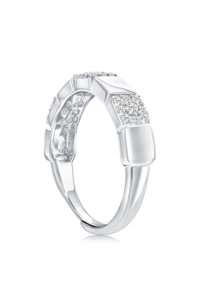 Simona Pavé Cubic Zirconia Square Adjustable Ring