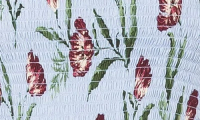 Alexia Admor Iris Smocked Short Sleeve Midi Dress In Gray