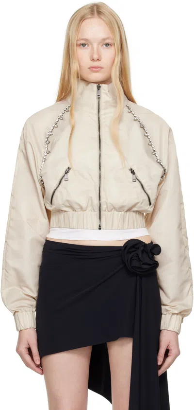 Area Beige Crystal Trim Track Jacket