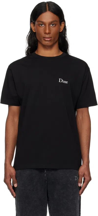 Dime Black Classic Small Logo T-shirt