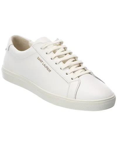 Saint Laurent Gym Low Logo-print Leather Sneakers In White