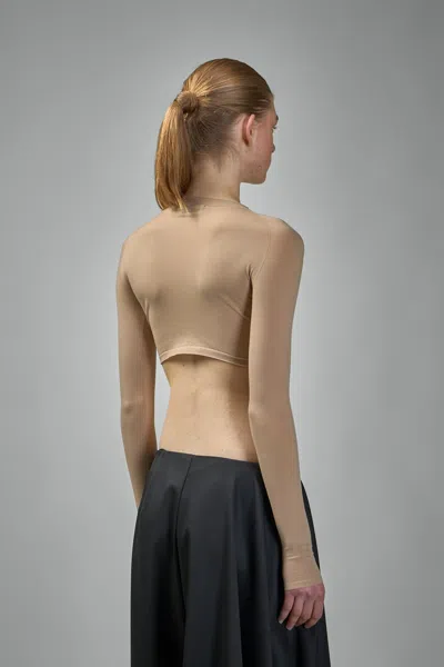 Alaïa Second Skin Knit Top In Neutral