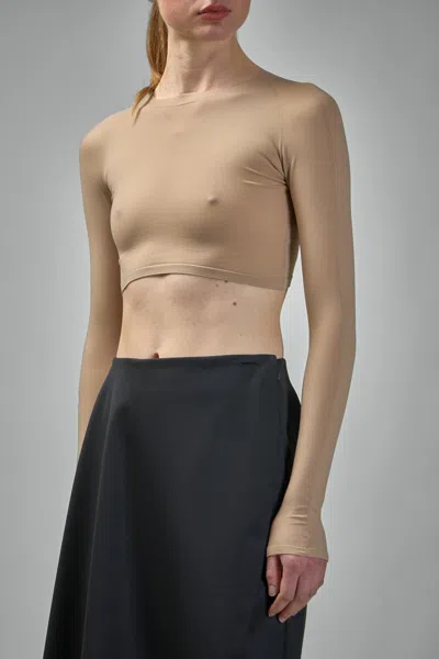 Alaïa Second Skin Knit Top In Neutral