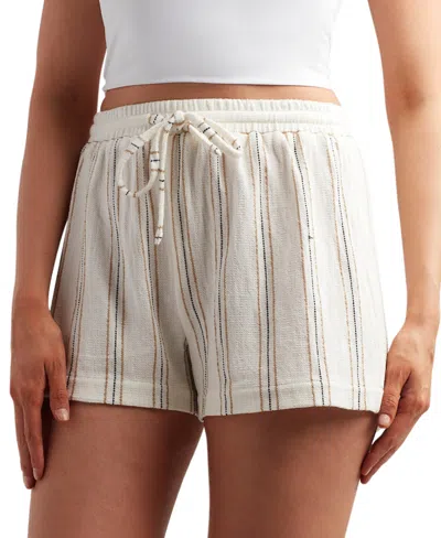 Bcx Juniors' Striped Pull-on Shorts In Neutral