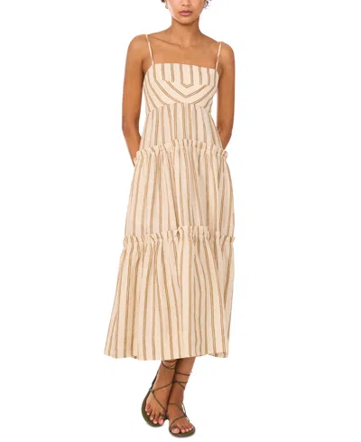 1.state Square Neck Tiered Dress In Neutral