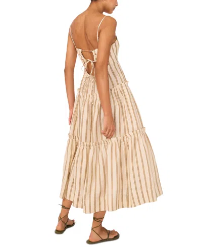 1.state Square Neck Tiered Dress In Neutral