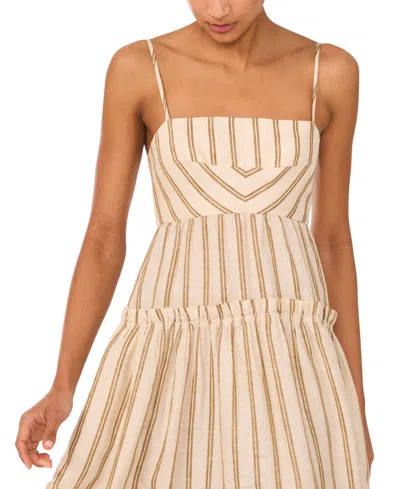 1.state Square Neck Tiered Dress In Neutral